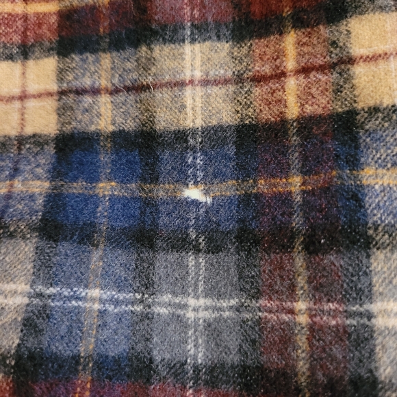 Vintage 70s Pendleton 100% Pure Virgin Wool Scarf Shadow Plaid - Picture 3 of 4